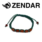 【ZENDAR】頂級天然紅珊瑚鼓形編織手鍊 藍色編織手鍊(79084-BL)