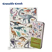 【美國Crocodile Creek】鐵盒圖鑑拼圖-恐龍世界-150片