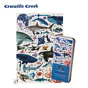 【美國Crocodile Creek】鐵盒圖鑑拼圖-海洋動物-150片