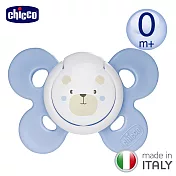 chicco-舒適哺乳-機能型矽膠安撫奶嘴1入-小 -點點藍