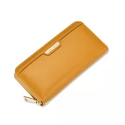 【L.Elegant】純色簡約大容量多卡位長夾拉鏈零錢包(共4色)B963 黃色