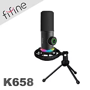 FIFINE K658 USB心型指向動圈式RGB麥克風