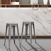 [E-home]Yanni亞尼工業風可堆疊金屬吧檯椅-高76cm-鐵元色 鐵元色