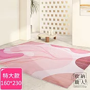 【收納職人】北歐現代輕奢抽象地毯/床邊毯/茶几毯_粉色旋風