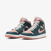 Nike 休閒鞋 Wmns Air Jordan 1 Mid 女鞋 男鞋 粉 藍綠 中筒 喬丹 BQ6472-308