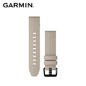 GARMIN QuickFit 20mm 石灰色皮革錶帶黑色錶扣 石灰色皮革