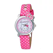 Hello Kitty 復古圓點造型腕錶-桃紅