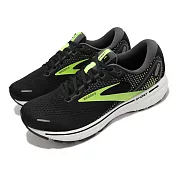 Brooks 慢跑鞋 Ghost 14 男鞋 黑 螢光黃 魔鬼系列 路跑 馬拉松 運動鞋 1103691D047