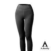 A.Brolly亞伯尼 -7度薄荷涼感瑜珈褲 其他 黑色S