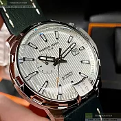 Giorgio Fedon 1919喬治飛登精品錶,編號：GF00063,46mm圓形銀精鋼錶殼白色錶盤真皮皮革寶藍錶帶