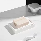E.City_多功能單層斜款排水皂盒置物盒(2入) 白色