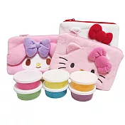 日本Hello Kitty 置物盒水晶泥組含收納包 凱蒂貓 台灣商檢合格 正版授權 史萊姆 水晶泥四色+收納包(粉)