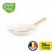 【GreenChef 】東京木紋系列26cm不沾鍋平底鍋 (奶油白)