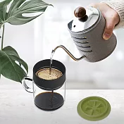 【PO:Selected】丹麥DIY手沖咖啡二件組(手沖咖啡壺-灰/咖啡玻璃杯240ml-橄欖綠)