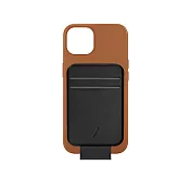 【NATIVE UNION】CLIC® 卡夾式真皮手機殼 - iPhone 13 Pro -  經典棕 (搭配磁吸卡夾 - 石墨黑)