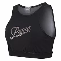 PUMA 訓練系列Moto短版合身運動背心 背心上衣 女 黑色 52178101 M 黑
