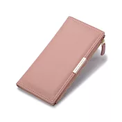 【L.Elegant】韓版時尚簡約輕薄長夾拉鏈零錢包(共四色)B507  粉色