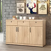 《Homelike》雷拉4尺餐櫃(梧桐色) 碗盤收納櫃 電器櫃 櫥櫃 收納櫃 置物櫃 專人配送安裝