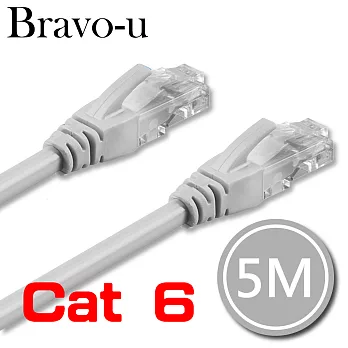 Bravo-u Cat 6 超高速網路傳輸線(灰白/5M)