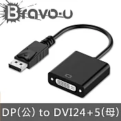 Bravo-u DisplayPort(公) 對 DVI24+5 Pin(母) 視頻轉接線10CM_黑