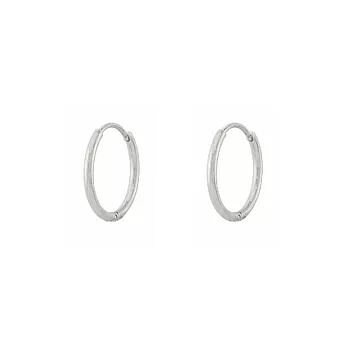 Snatch 0.12 線條極細版圈圈耳環-銀色10mm