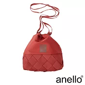 anello MIA 編織拼接束口斜背包- 橘紅色