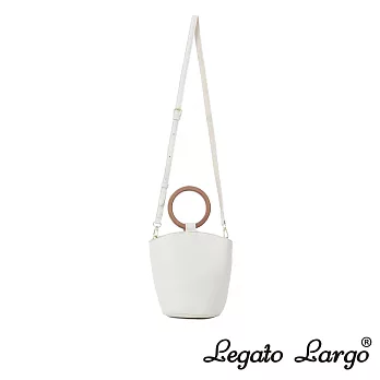Legato Largo Lusso 清新文藝感木質手柄斜背包- 象牙白