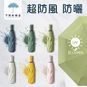 【下雨的聲音】抗UV小清新莫蘭迪三折晴雨傘(六色) 梧桐米
