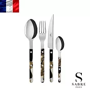 【Sabre Paris】Bistrot復古酒館迷彩系列-亮面4件組餐具 -迷彩黑