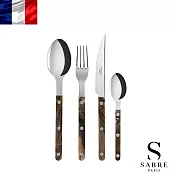 【Sabre Paris】Bistrot復古酒館混合材質系列-亮面4件組餐具 -咖啡水牛
