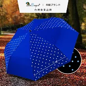 【雙龍牌】點點黑膠自動開收傘防曬輕量自動傘(抗UV防風晴雨傘折傘B6061C) 皇家藍