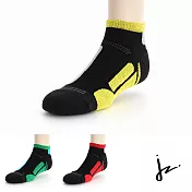 JZ 萊卡彈力無限專業運動機能慢跑襪26-29cm-3入組 紅/綠/黃