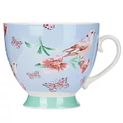 《KitchenCraft》高腳骨瓷馬克杯(鳥語藍400ml) | 水杯 茶杯 咖啡杯