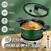 韓式快煮微壓蒸煮炒湯鍋（5.5L） 綠色