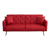 IDEA-羅森菱格復古兩用沙發床 紅皮革