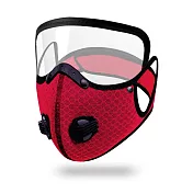 CS22 可拆卸防護鏡片呼吸閥過濾防護口罩2色 紅色