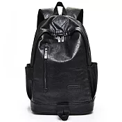 O-ni O-ni新款精選優質皮革休閒大容量電腦手機多功能潮男雙肩包(bag-624) 全黑色