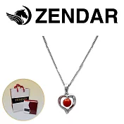 【ZENDAR】頂級天然沙丁紅珊瑚圓珠3.5-4mm銀色項鍊 HEART(220248-04)
