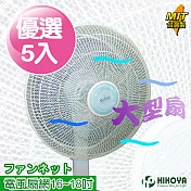 【HIKOYA】電風扇防塵防護網16-18吋(優選5入)