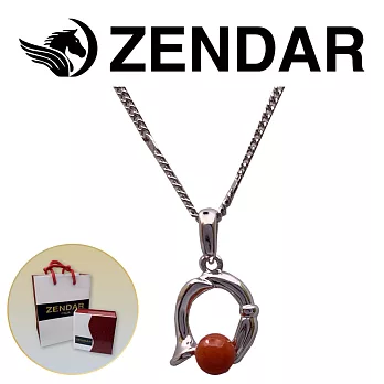 【ZENDAR】頂級天然沙丁紅珊瑚圓珠3.5-4mm銀色項鍊 PROMISE (220248-09)