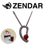 【ZENDAR】頂級天然沙丁紅珊瑚圓珠3.5-4mm銀色項鍊 WHISPER (220248-11)