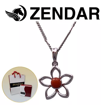 【ZENDAR】頂級天然沙丁紅珊瑚圓珠3.5-4mm銀色項鍊 FIORE (220248-14)
