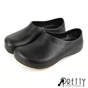 【Pretty】男女 廚師鞋 工作鞋 雨鞋 輕量 防水 台灣製 JP23 黑色
