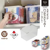 【bestco】日本製長方形透明手提式收納盒(冰箱收納/廚房收納/零食收納/客廳收納)