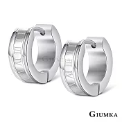 GIUMKA耳圈耳環抗過敏白鋼耳飾抗過敏 易扣耳骨 羅馬世界 中性款 MF09085 銀色耳環一對