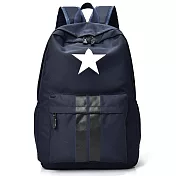 O-ni O-ni新款精選優質防水尼龍布星星圖案多功能旅行韓版雙肩包(bag-625) 藍色