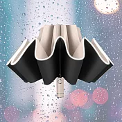 【巴芙洛】1+1/2入組晴雨兩用自動反向傘/安全反光條雨傘/反向折疊雨傘_ 梧桐米(手電筒款+普通款)