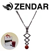 【ZENDAR】頂級天然沙丁紅珊瑚圓珠3.5-4mm銀色項鍊 LIGHTNING (220248-20)