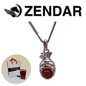 【ZENDAR】頂級天然沙丁紅珊瑚圓珠3.5-4mm銀色項鍊 PINE (220248-27)