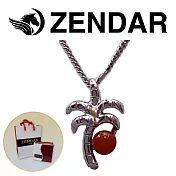 【ZENDAR】頂級天然沙丁紅珊瑚圓珠3.5-4mm銀色項鍊 FOREST (220248-28)